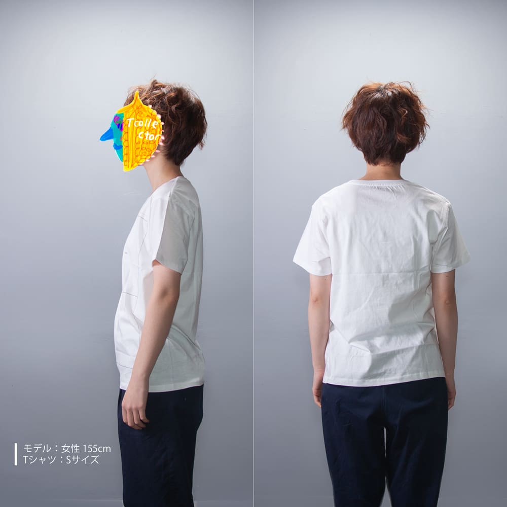 A3, A4, A5, A6 おもしろTシャツ 女性モデル