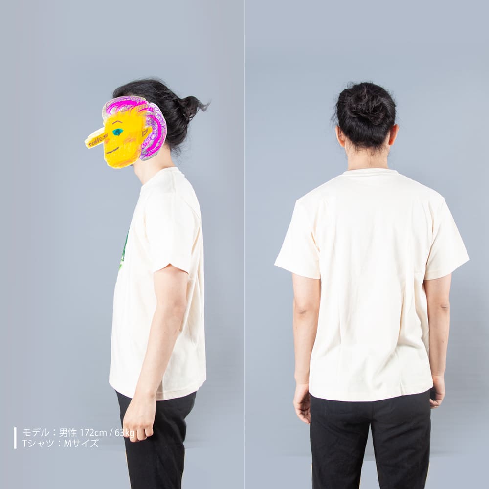 ブロッコリーTシャツ男性モデル横うしろ